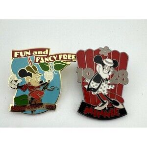 Vtg Disney Pins #2 - Countdown to the Millennium Series #97 Mickey #100 MInnie